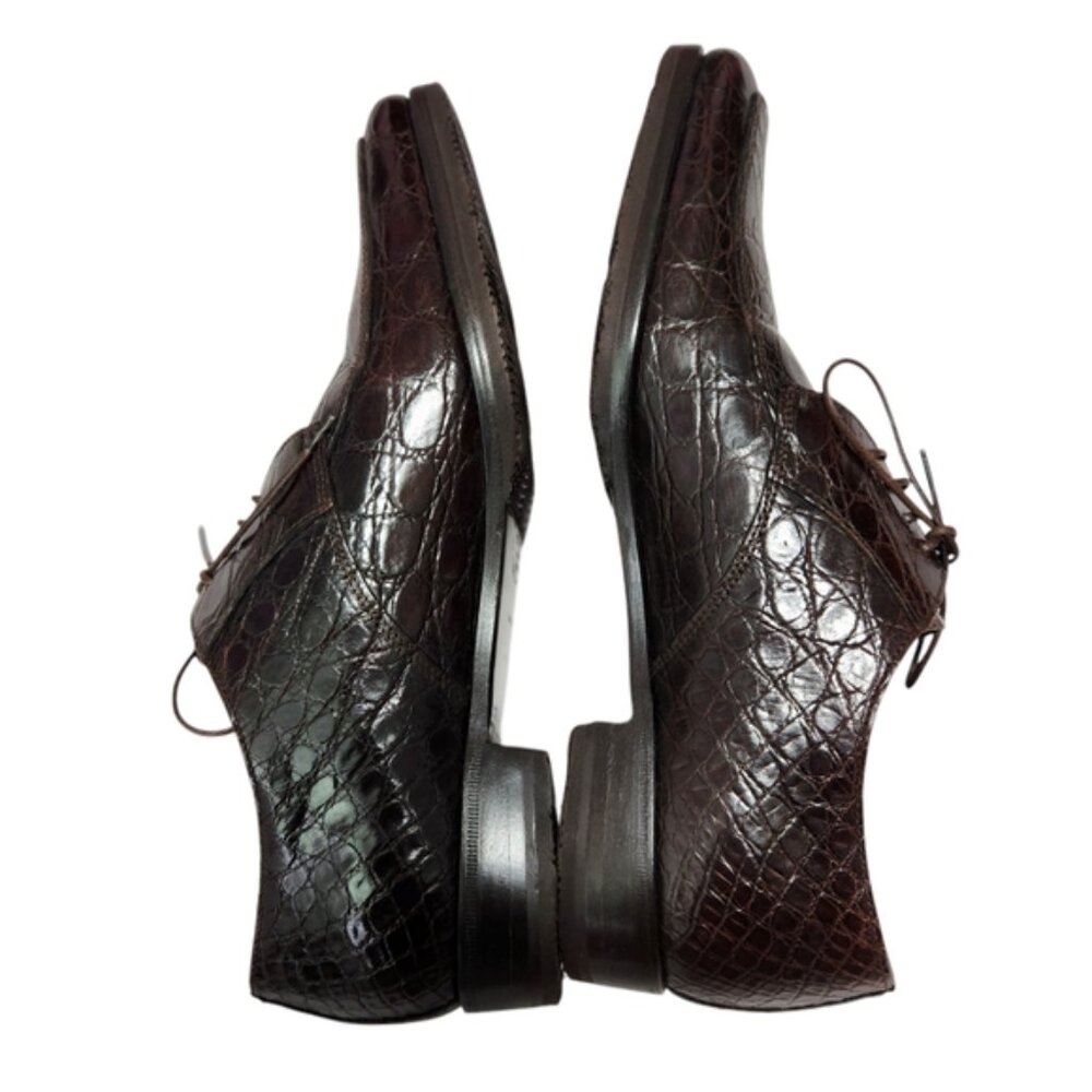 Prada Brown Crocodile Leather Dress Shoes - Picture 4 of 9